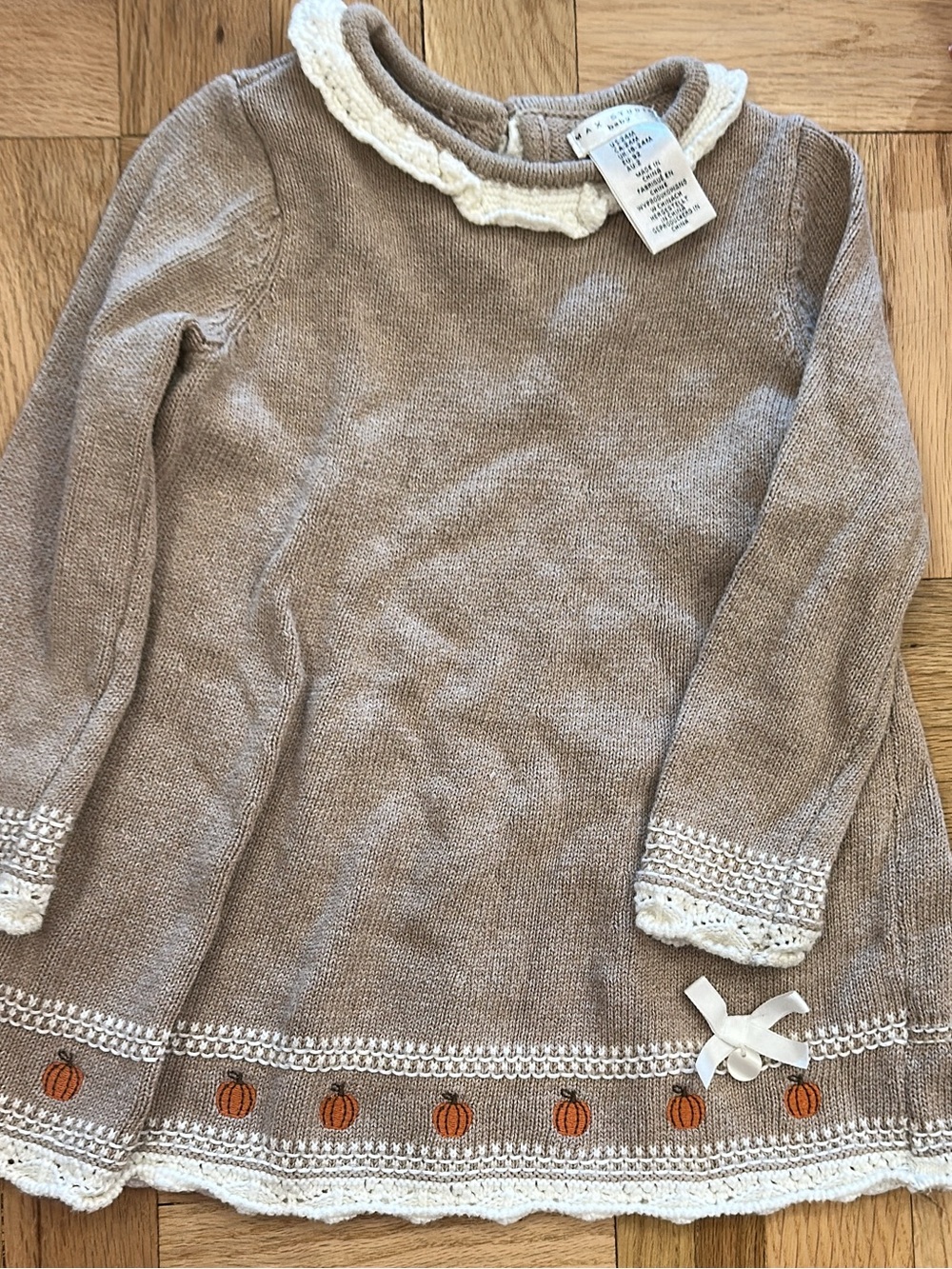 Max Studio Baby Pumpkin Sweater Dress 24M